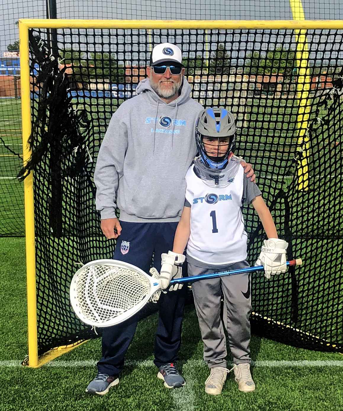 Lacrosse Goalie Dad and son