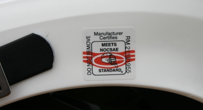 NOCSAE Cascade R helmet sticker