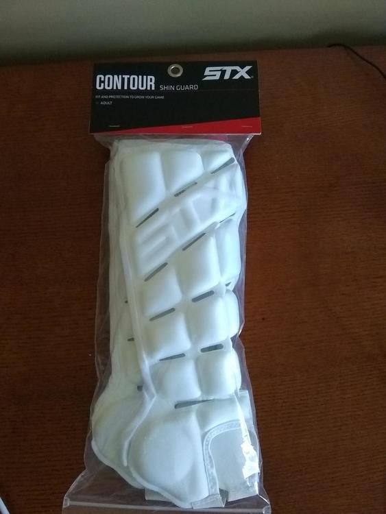 STX Contour Lacrosse Shin Guards | White