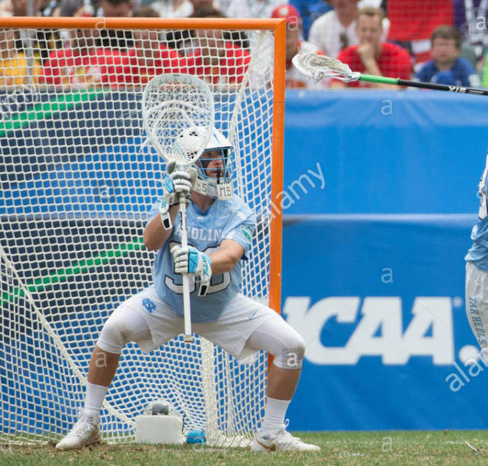 Lacrosse goalie deals stance